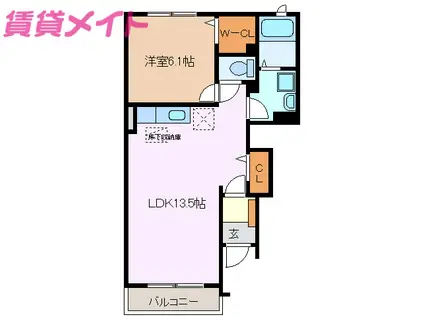 パラッツオ S.Y(1LDK/1階)の間取り写真