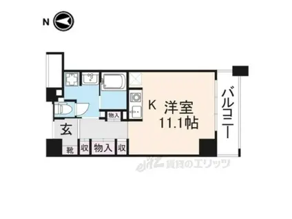 ベルアンジュ奈良(ワンルーム/4階)の間取り写真