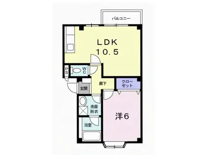 メゾンリバティ(1LDK/2階)の間取り写真