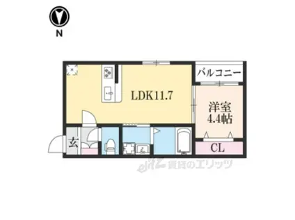 CORE京都駅(1LDK/2階)の間取り写真