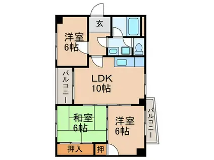 パインスクエア(3LDK/3階)の間取り写真