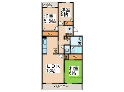 コンフォートハイム成瀬(3LDK/4階)の間取り写真