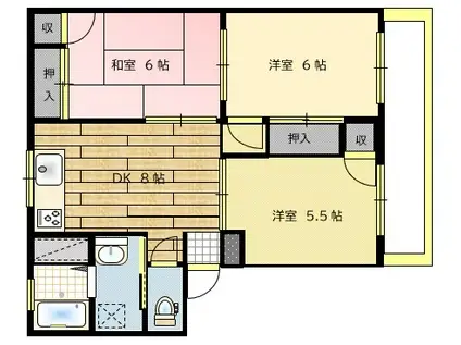 グレイスコート川口(3DK/2階)の間取り写真