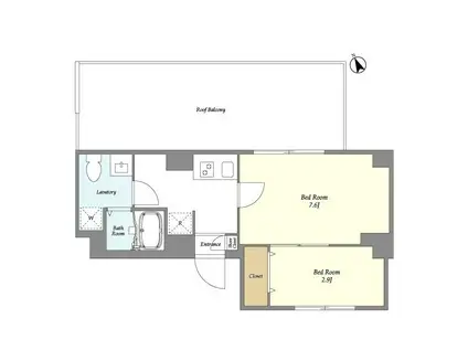 アルファコート青井(2K/5階)の間取り写真