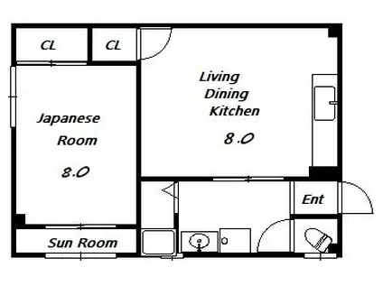 ウイングヒル5(1LDK/3階)の間取り写真