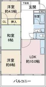 サンライズ喜多山(3LDK/3階)の間取り写真