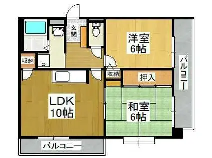 AZWEL(1LDK/1階)の間取り写真