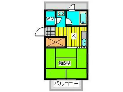 岡部マンション(1K/3階)の間取り写真