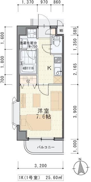 ミキマンション(1K/1階)の間取り写真