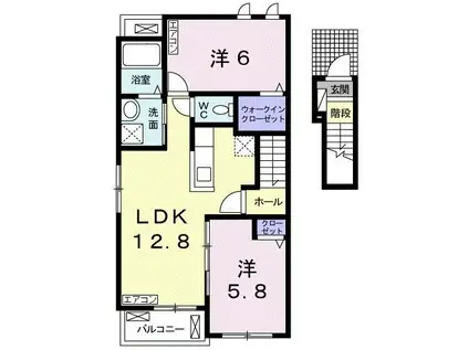 アーデル I(2LDK/2階)の間取り写真