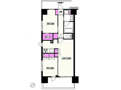 サンクレイドル向ヶ丘遊園(2LDK/7階)の間取り写真