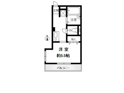 セジュール灘北(1K/2階)の間取り写真