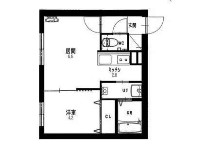 アンベリーテ澄川(1LDK/2階)の間取り写真