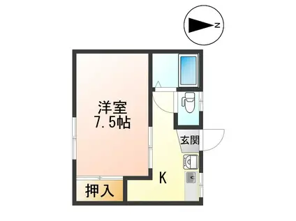 ミネルバ八日町(1K/1階)の間取り写真