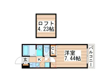 カオール柏木(1K/1階)の間取り写真