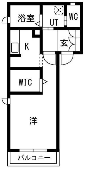 AMBICIA南舘(1K/1階)の間取り写真