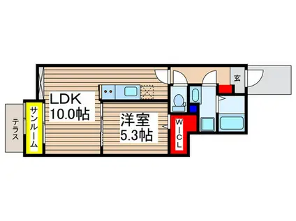 サウススターガーデン(1LDK/1階)の間取り写真