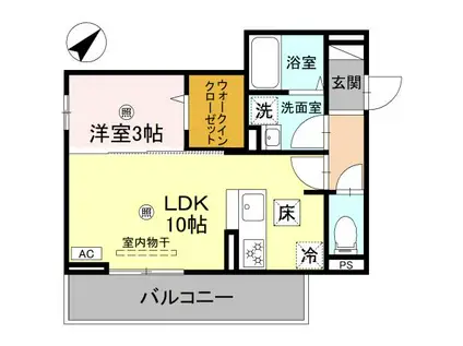 D-ROOM彦根市後三条町(1LDK/1階)の間取り写真