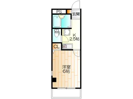 ヴィーナスN(1K/3階)の間取り写真