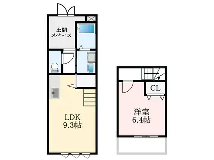 フジパレススリーハーブスほたる(1LDK/1階)の間取り写真