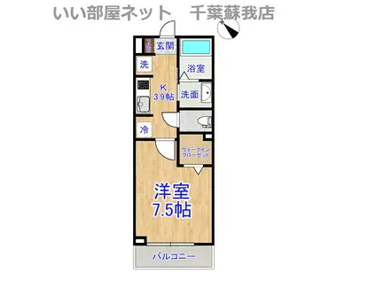 ビクトワールII(1K/1階)の間取り写真