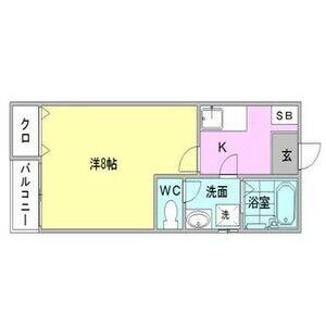 クレフラスト東山(1K/2階)の間取り写真