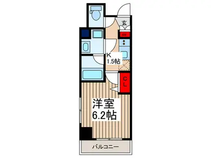 LUXENA TODA-KOEN(1K/10階)の間取り写真