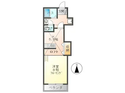 ミレニアム常入(1K/1階)の間取り写真