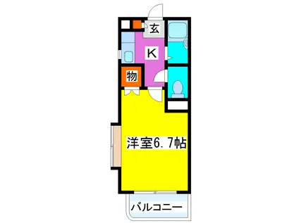 エトワール神水(1K/1階)の間取り写真