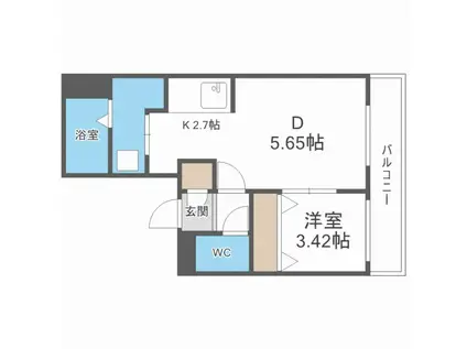 PALAZZO7/8 パラッツォ7/8(1DK/4階)の間取り写真