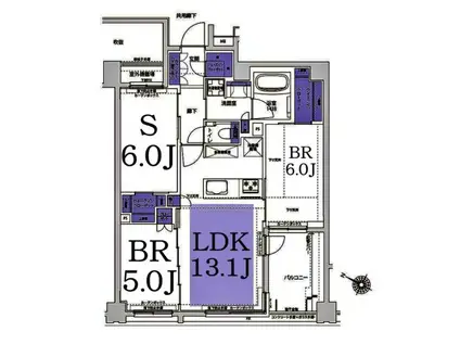 KDXレジデンス横濱紅葉坂(2SLDK/5階)の間取り写真