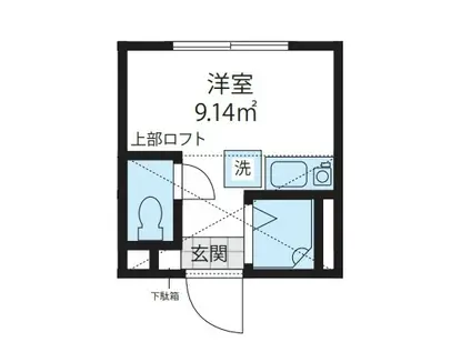 BELFORMA(ワンルーム/2階)の間取り写真