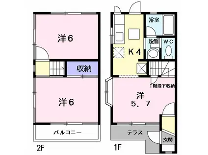 サンモールMII(3K/1階)の間取り写真