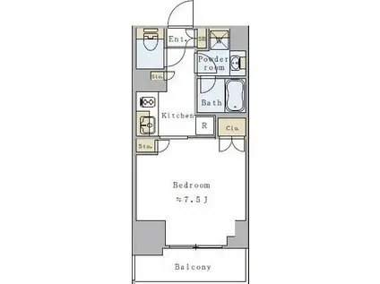 プライマル元浅草(1K/4階)の間取り写真