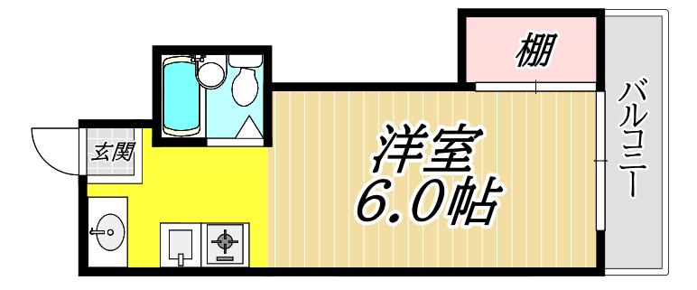 ソリオ武庫之荘(ワンルーム/2階)の間取り写真