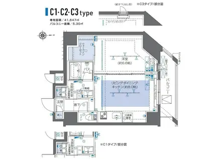ズーム秋葉原(1LDK/6階)の間取り写真