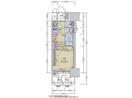 プレサンス上前津ディアシス(1K/4階)の間取り写真