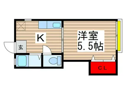 コーポそう苑(1K/2階)の間取り写真