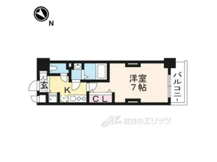 LUXE京都西大路(1K/5階)の間取り写真