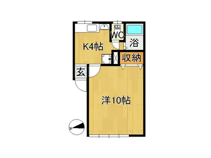 ルミエール(1K/1階)の間取り写真