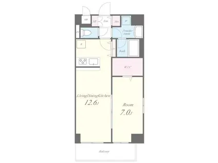 エルアルコン(1LDK/2階)の間取り写真