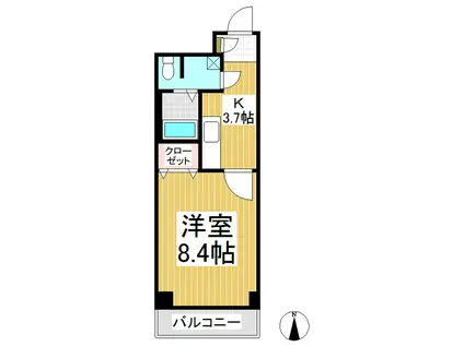 リバーサイドタワー RST(1K/2階)の間取り写真