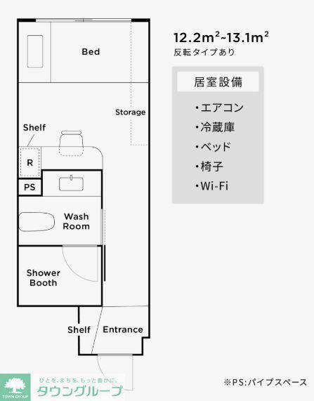 NEARS横浜白楽(ワンルーム/8階)の間取り写真
