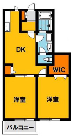 マノワール壱番館(2DK/1階)の間取り写真
