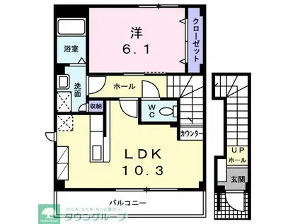 ジュネス参番館(1LDK/2階)の間取り写真
