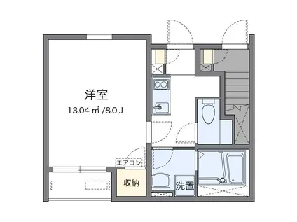クレイノKIYOMIII(1K/1階)の間取り写真