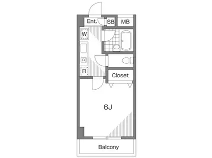 マノアコート(1K/2階)の間取り写真