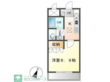 ファースト・プレイス(1K/2階)の間取り写真