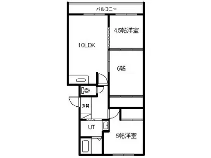 ハイツライラック(3LDK/4階)の間取り写真