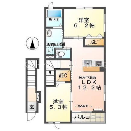 クオーレ(2LDK/2階)の間取り写真